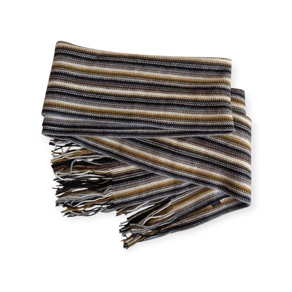 Barbarossa knitted stripe scarf muffler ~ Wool Blend ~ Made in Italy - Picture 1 of 2